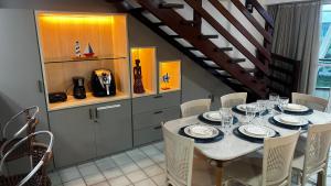 Nhà bếp/bếp nhỏ tại Ancorar Flat Resort a Beira Mar 2 Quartos em Porto de Galinhas