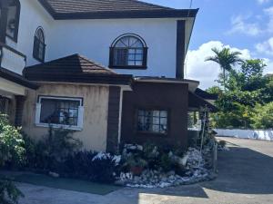 a house with a palm tree in front of it at Mandeville Hideaway in Mandeville