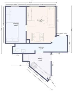 Pelan lantai bagi Authentic Copenhagen Apartment for 4 Guests