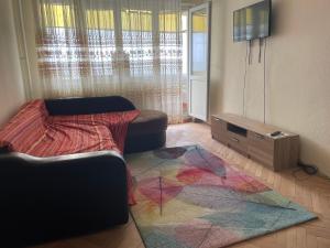 a living room with a couch and a rug at Apartament Eric in Craiova