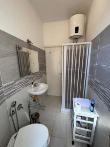 a bathroom with a toilet and a sink at Testaccio Immobiliare in Rome