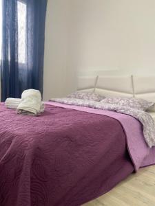 Katil atau katil-katil dalam bilik di Fushë Kosova Apartment