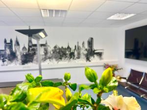 TV a/nebo společenská místnost v ubytování Donau-Iller Vermietung 24 GmbH + 27 fotografií