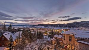 a view of a city in the snow at Poma Lodge North in Steamboat Springs