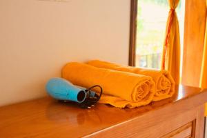 a towel on top of a counter with a blow dryer at Spacious view house 2BR in Thôn Châu Chữ