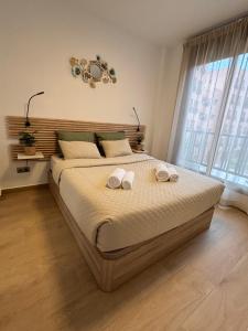 Postel nebo postele na pokoji v ubytování App Dichtbij vliegveld, Madrid centrum en IFEMA