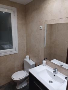 バラカルドにあるSagastiのトイレ、洗面台、鏡のあるバスルーム +13枚の写真