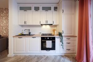 Kuchyň nebo kuchyňský kout v ubytování Anima Apartments - Coresi