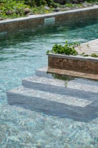una piscina con escaleras en el agua en Appartement Canne Blanche, en Richemont