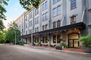 an empty street in front of a building at The Riverfront Hotel New Orleans in New Orleans