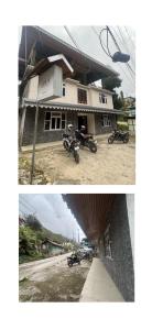 ラチャングにあるSmye in homestayの建物の外にバイクが駐車されている2枚の写真