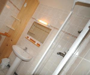 a bathroom with a shower and a sink at La Boule de Neige in Samoëns +30 photos