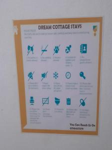 a sign that says dream cottage stays on a wall at Dream cottage stays in Syokimau