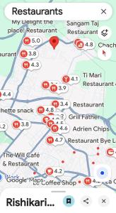 a map of the locations of the red spots at HighlandRose Heaven Peace near Tribeca mall in Hermitage