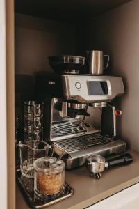 a coffee maker sitting on top of a counter at Santanyí's Hidden Gem - a Townhouse with Soul in Santanyi