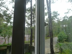 una ventana con vistas a un patio en Amabel's Condo Unit FC, en Baguio
