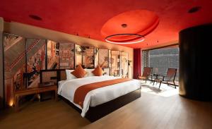 Postel nebo postele na pokoji v ubytování Yuexinju Homestay Xi'an Bell and Drum Tower Yongningmen Subway Station Branch + 64 fotografií