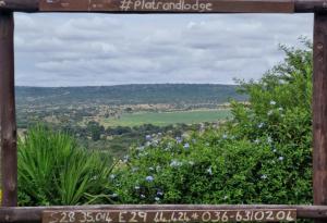 a view from the top of a hill with flowers at Platrand Lodge 