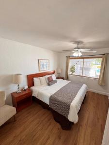 a bedroom with a large bed and a window at Coral Key Inn in Fort Lauderdale