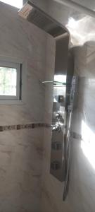 a white bathroom with a shower with a window at Lam DEPARTAMENTO TEMPORARIO in Resistencia +26 photos