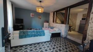 TV a/nebo společenská místnost v ubytování Gite Centre Montbazon