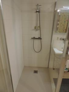 a bathroom with a shower and a sink at Le Numéro 1, maisonnette en Puisaye in Toucy +36 photos