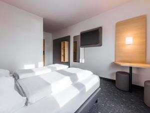 ラシュタットにあるB&B HOTEL Rastattのベッド2台とテレビがあるホテルの部屋 +22枚の写真