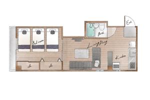Půdorys ubytování mikiHOTEL本川町303