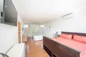 Μια τηλεόραση ή/και κέντρο ψυχαγωγίας στο Villa Ocean Jungle View Infinity Pool Near Samara