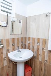 a bathroom with a sink and a mirror at Snowdon in Nuwara Eliya