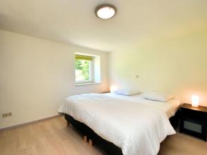 a bedroom with two beds and a window at Spacious Holiday Home in Saint Vith with Terrace in Schoenberg