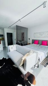 Postel nebo postele na pokoji v ubytování Ferienapartment Elegance