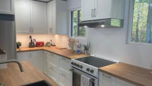 Η κουζίνα ή μικρή κουζίνα στο Maison de vacances à l'Ile d'Orleans