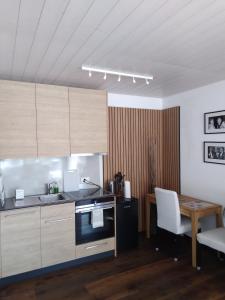 Η κουζίνα ή μικρή κουζίνα στο Luxury Studio, Hillside View in Mettau,