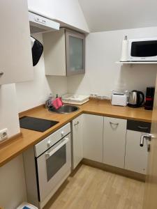 Η κουζίνα ή μικρή κουζίνα στο Hinter-Apartments West +13 φωτογραφίες