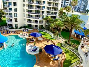 an aerial view of a pool at a resort at Studio Bliss by the Sea in Gold Coast +35 photos