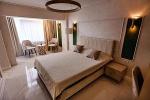 a bedroom with a large bed in a room at Luxury House in Drăgăşani