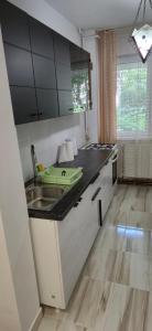 a kitchen with a sink and a counter top at LCB Apartments C04 in Târgu-Mureş