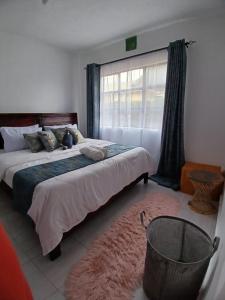 ein Schlafzimmer mit großem Bett und Fenster in der Unterkunft Sere Cozy Home in Wundanyi