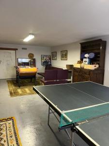 a living room with a ping pong table in it at RD Vosges in Ban-sur-Meurthe-Clefcy