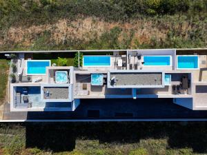 an aerial view of a house with a pool at VILLA VISTA, Jacuzzi, Pool in Privlaka