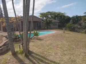 a house with a swimming pool in a yard at Vervet Guesthouse in Port Edward