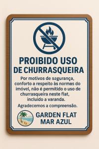 a sign for a prohibited diving in a prohibited area at Apartamento - Garden Flat Mar Azul in Taíba