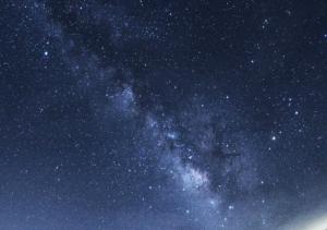 a starry night with the milky way at Zao Liza Woody Lodge in Kaminoyama