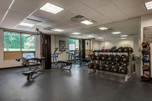 a gym with dumbbells and other equipment in a room at Comfort Inn Horsham - Philadelphia in Horsham