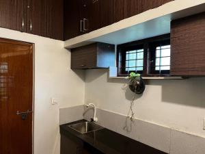 a kitchen with a sink and a window at Dream Veedu Home Stay Banasura in Padinjarathara