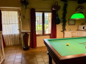 a room with a pool table in a house at locastillon in Castillon-du-Gard