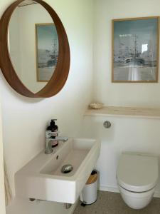 Ένα μπάνιο στο New Wooden House Near Hornbæk Beach +21 φωτογραφίες