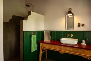 un baño con lavabo y espejo en Peacock Hill Sigiriya, en Dambulla 20 fotos más