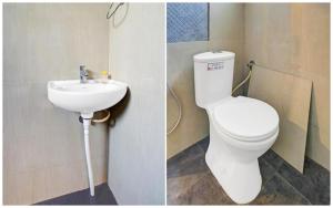 a bathroom with a toilet and a sink at HOTEL MORYA-CLASSIC Near APJ Park - Fully Air Conditioning Rooms - With free Parking, Free Wifi, Restaurant & Room Service Facilities - A Top Rated Hotel in Cuttack
